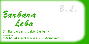 barbara lebo business card
